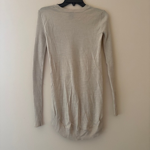 Vera Wang Lavender Label 100% Wool Longline Sweater Tunic XS Beige - Picture 2 of 4